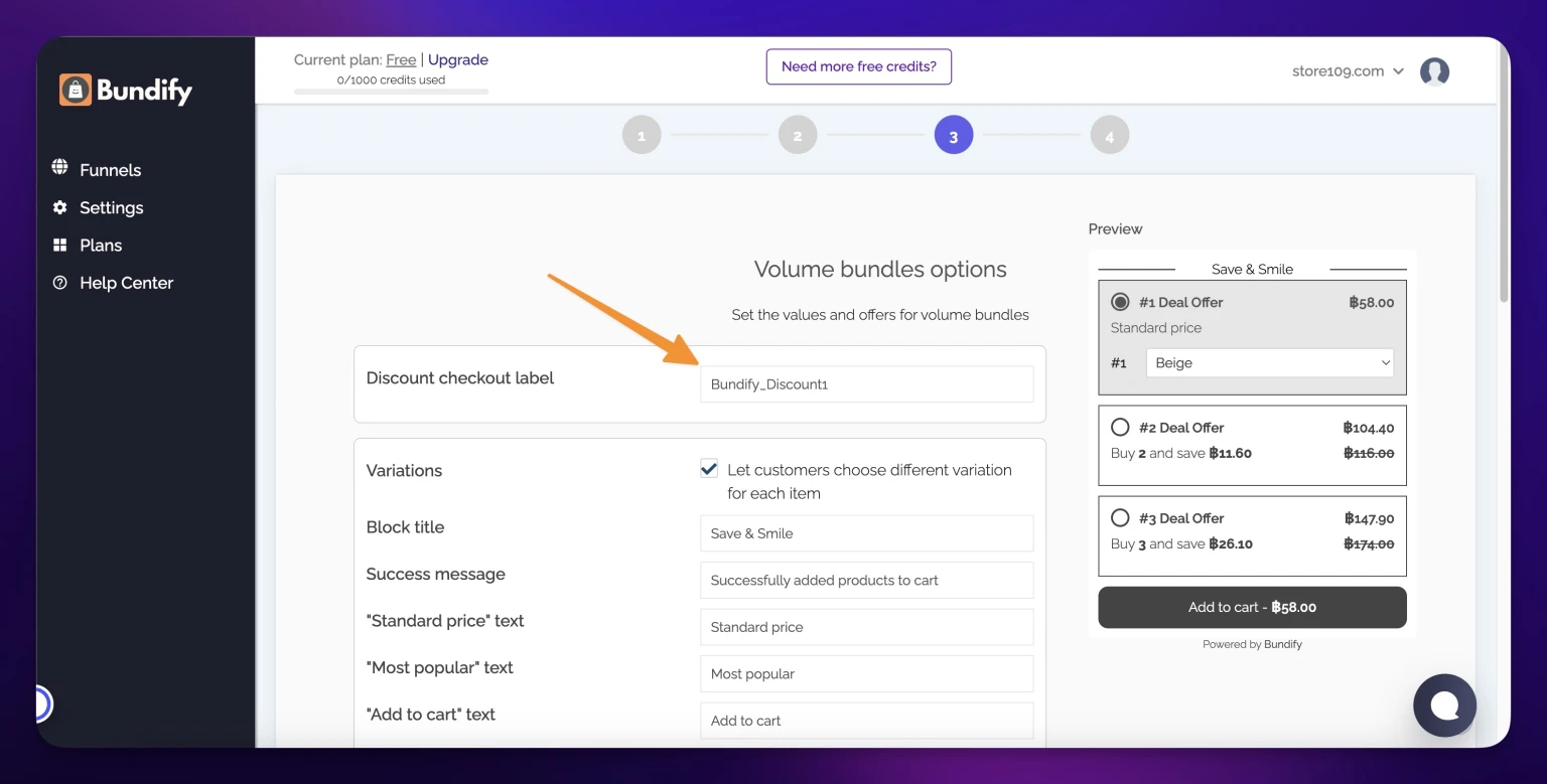Screenshot from How to create a volume bundle discount