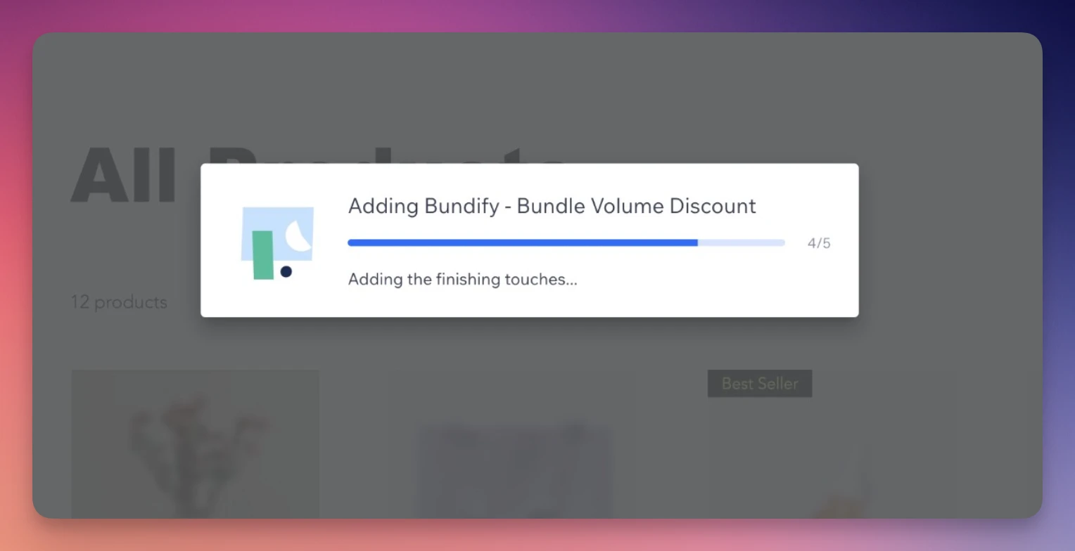 Screenshot from Complete Bundify Installation: Adding the Widget to Your Store