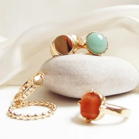 Gemstone stacking rings